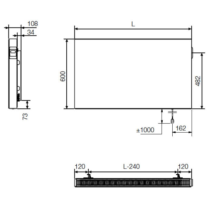 Radiadores eléctricos, VASCO E-PANEL HORIZONTAL ELÉCTRICO DRY-TERADEPA02_04