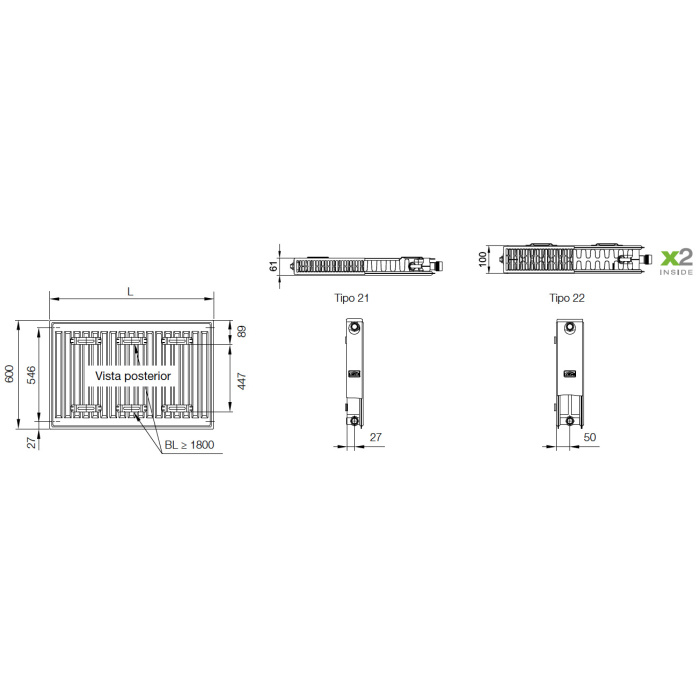 Radiadores para baja temperatura, KERMI PROFILE-K F40-TERADPRO01_03