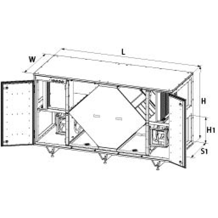 Recuperadores de calor a contracorriente, flujo horizontal ejecución en doble piso, TECNAVENTS CFH-TERECCFH01_06