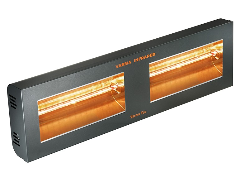 Calefacción radiante eléctrica para exteriores TECNA VARMA 400/2V-40XFM, con 2 lámparas en vertical, color negro-67V0000006