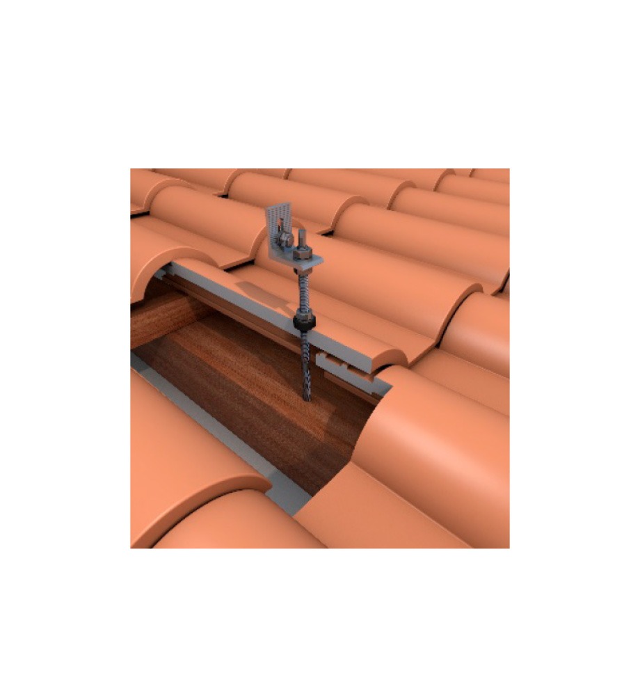 Estructura para módulos solares TECHO VERTICAL C/ TORNILLO-SOENETEC01_03