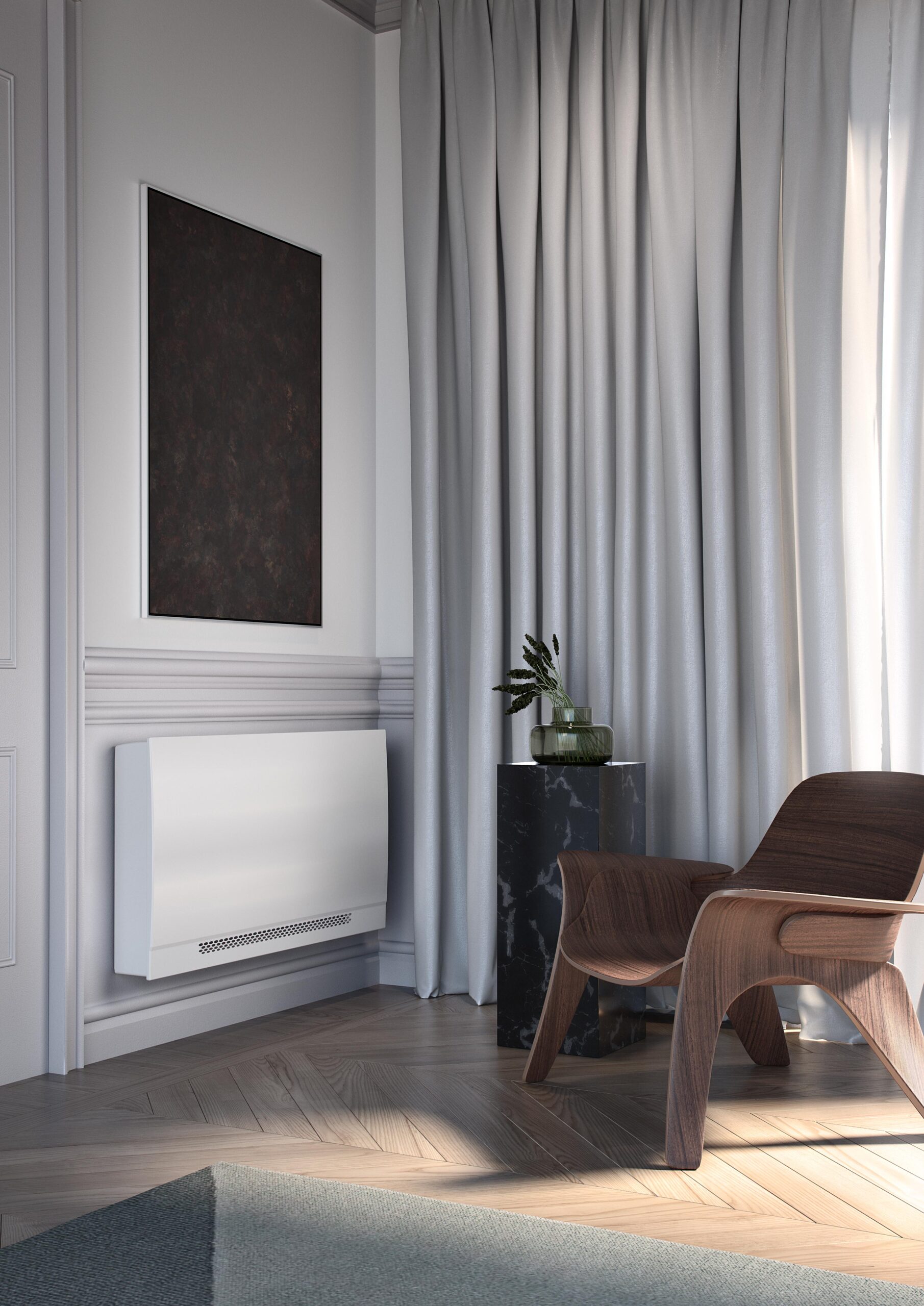 Fancoil tipo mueble, a 2 tubos con motor inverter, SABIANA CARISMA WHISPER CFF-ECM, de baja silueta-TEFANWHI01_10