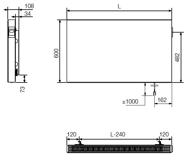 Radiadores eléctricos, VASCO E-PANEL HORIZONTAL ELÉCTRICO DRY-TERADEPA02_04