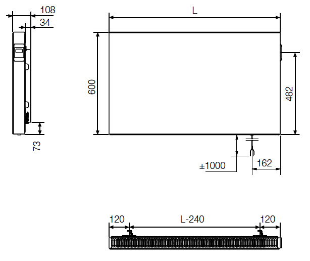 Radiadores eléctricos, VASCO E-PANEL HORIZONTAL ELÉCTRICO DRY-TERADEPA02_04