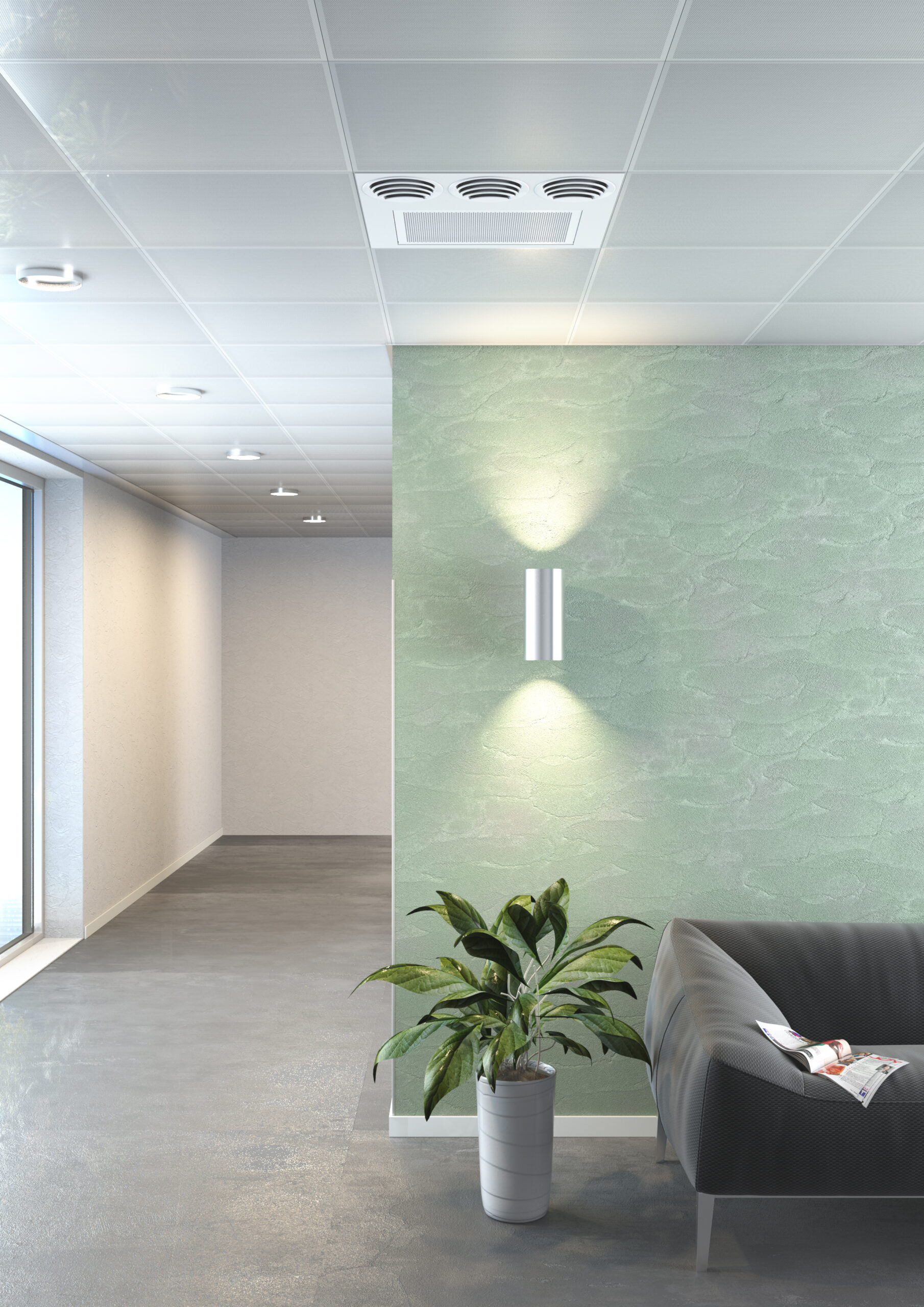 Fancoil tipo Cassette, a 2 tubos, con efecto coanda, SABIANA CARISMA COANDA CCN-TEFANCOA01_03