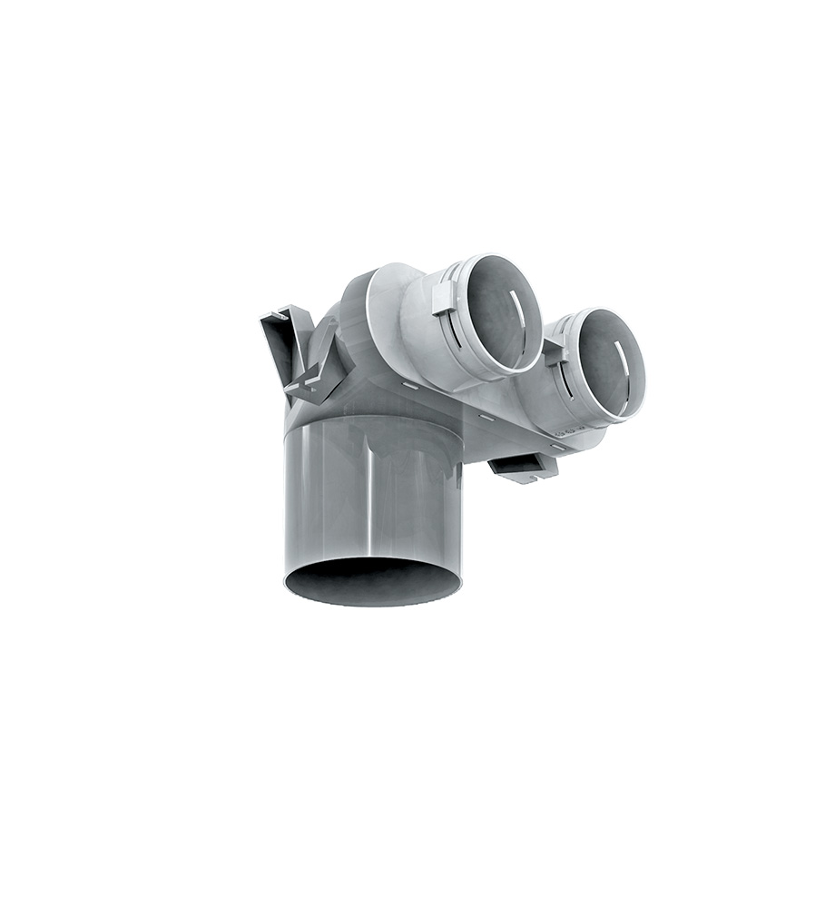 CONECTOR REDONDO DE TECHO. Dos entradas de 75 una salida de 125-2030000103_01