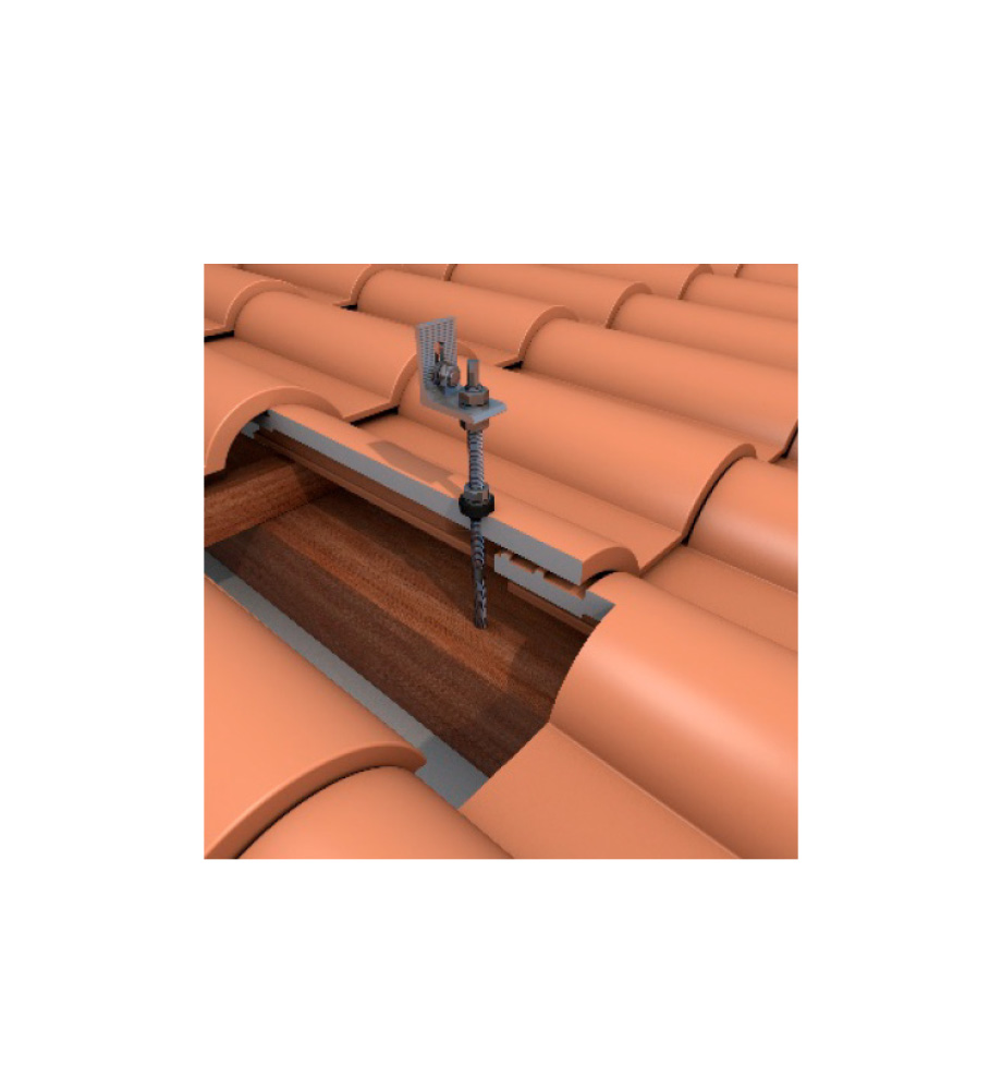 Estructura para módulos solares TECHO VERTICAL C/ TORNILLO-SOENETEC01_03