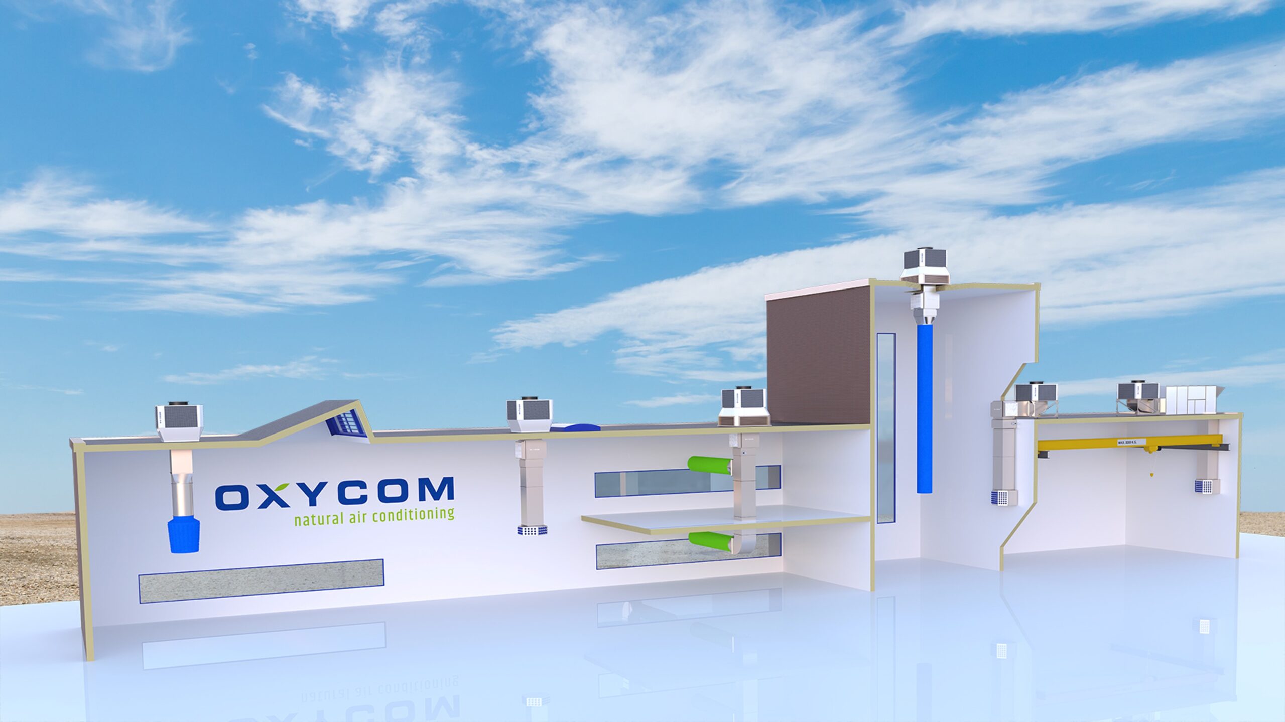 Climatizador Evaporativo profesional TECNA OXYCOM INTRCOOLL PLUS, enfriamiento directo / indirecto o de doble etapa-TEEVAOXY02_06