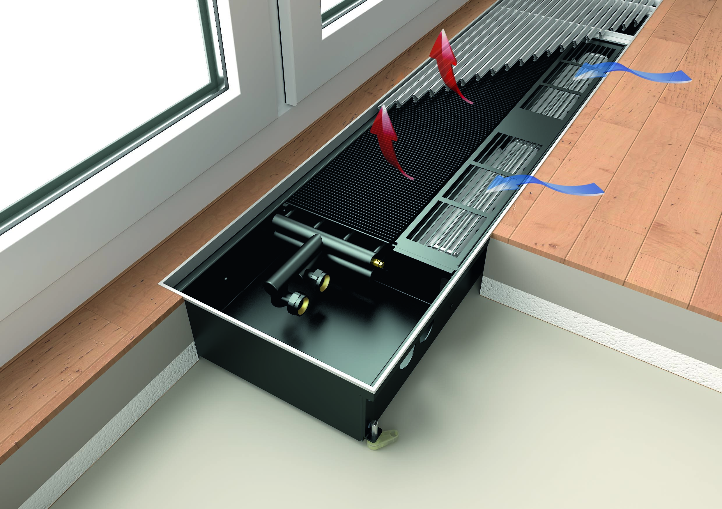 Convectores de suelo con ventilación forzada, SABIANA CARISMA FLOOR CFP - ECM 2T-TEFANFLO01_01