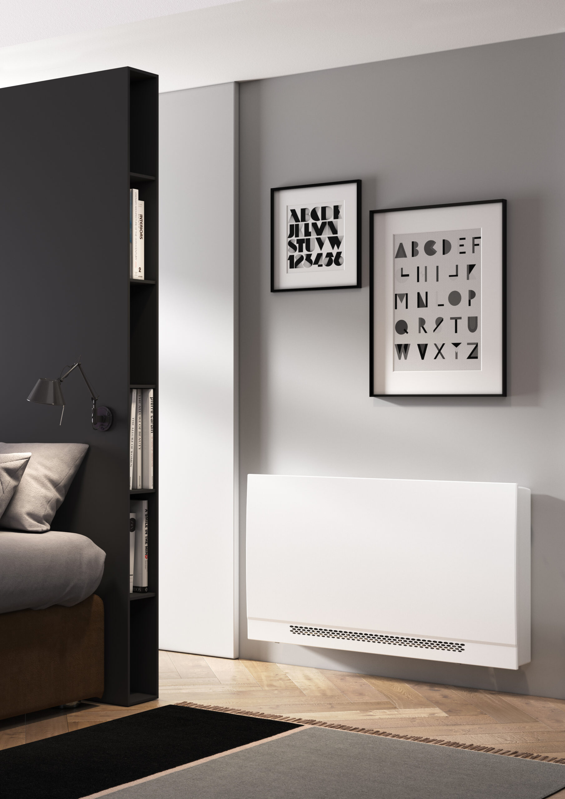 Fancoil tipo mueble, a 2 tubos con motor inverter, SABIANA CARISMA WHISPER CFF-ECM, de baja silueta-TEFANWHI01_09